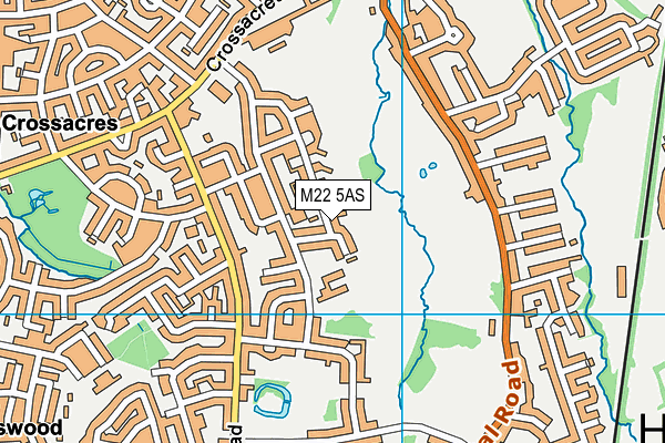 M22 5AS map - OS VectorMap District (Ordnance Survey)