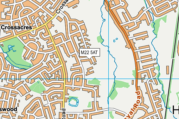 M22 5AT map - OS VectorMap District (Ordnance Survey)