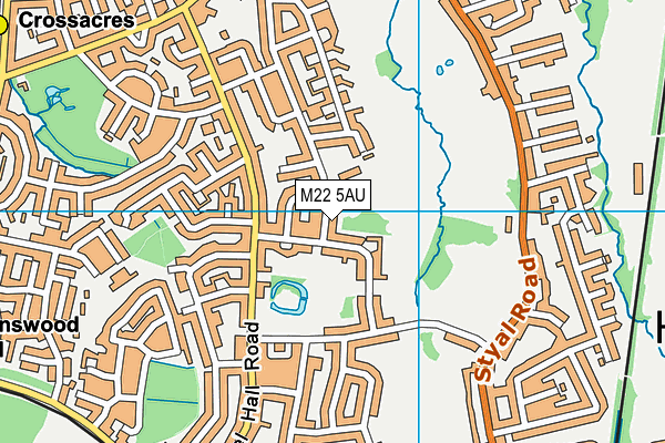 Peel Hall Primary School map (M22 5AU) - OS VectorMap District (Ordnance Survey)