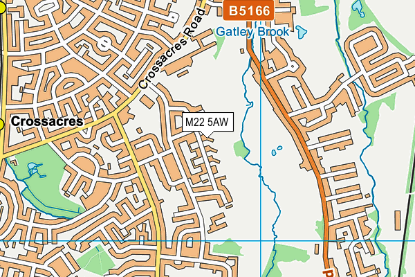 M22 5AW map - OS VectorMap District (Ordnance Survey)