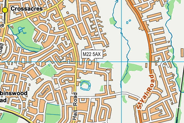 M22 5AX map - OS VectorMap District (Ordnance Survey)