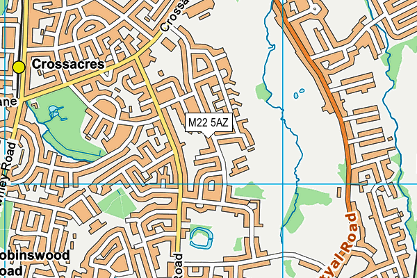 M22 5AZ map - OS VectorMap District (Ordnance Survey)