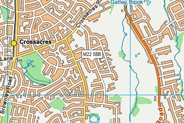 M22 5BB map - OS VectorMap District (Ordnance Survey)