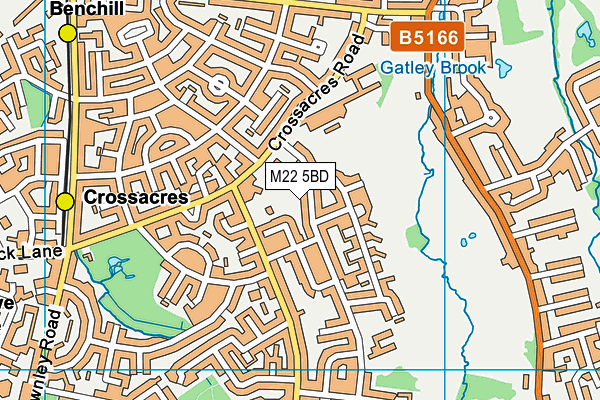 M22 5BD map - OS VectorMap District (Ordnance Survey)