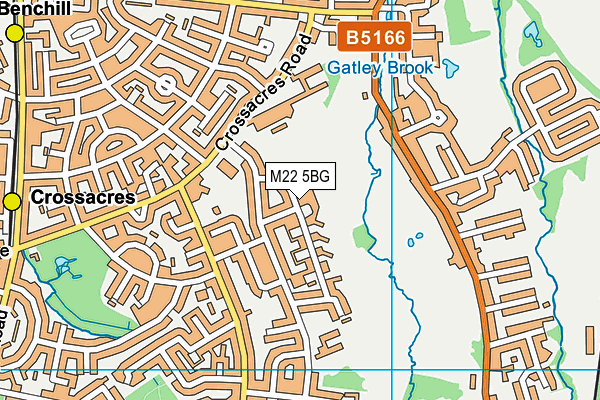 M22 5BG map - OS VectorMap District (Ordnance Survey)