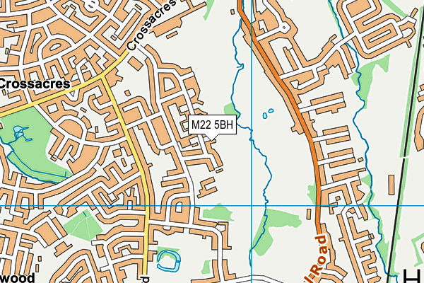 M22 5BH map - OS VectorMap District (Ordnance Survey)