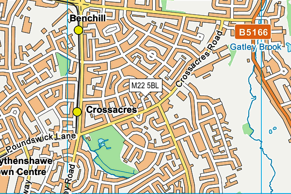 M22 5BL map - OS VectorMap District (Ordnance Survey)