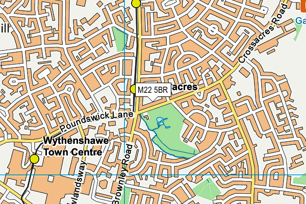 M22 5BR map - OS VectorMap District (Ordnance Survey)