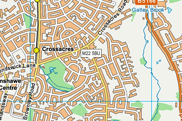 M22 5BU map - OS VectorMap District (Ordnance Survey)