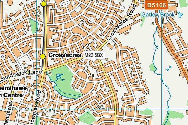 M22 5BX map - OS VectorMap District (Ordnance Survey)