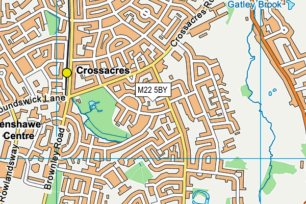 M22 5BY map - OS VectorMap District (Ordnance Survey)