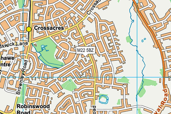 M22 5BZ map - OS VectorMap District (Ordnance Survey)