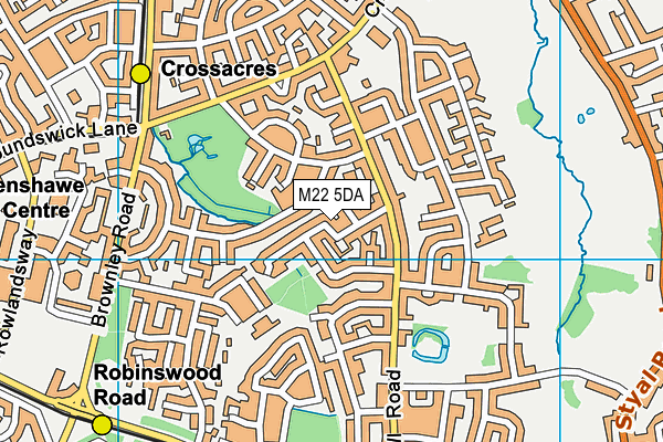 M22 5DA map - OS VectorMap District (Ordnance Survey)