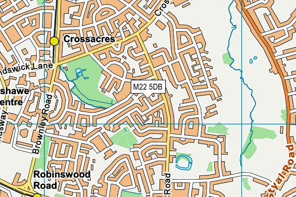 M22 5DB map - OS VectorMap District (Ordnance Survey)