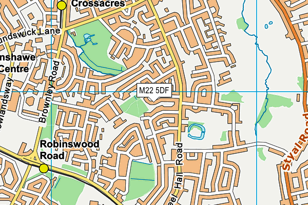 M22 5DF map - OS VectorMap District (Ordnance Survey)