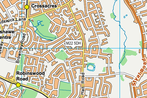 M22 5DH map - OS VectorMap District (Ordnance Survey)