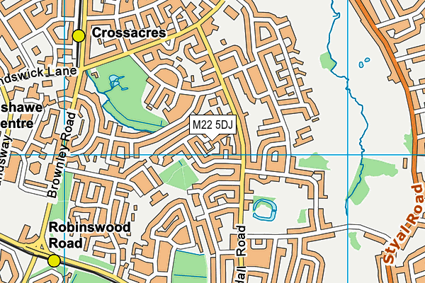 M22 5DJ map - OS VectorMap District (Ordnance Survey)