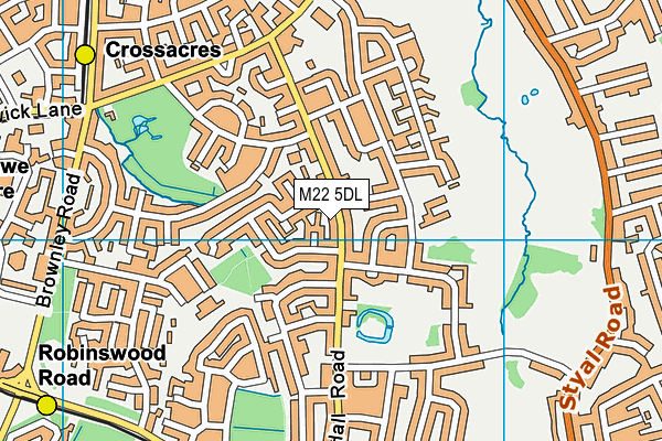M22 5DL map - OS VectorMap District (Ordnance Survey)