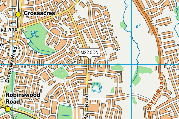 M22 5DN map - OS VectorMap District (Ordnance Survey)