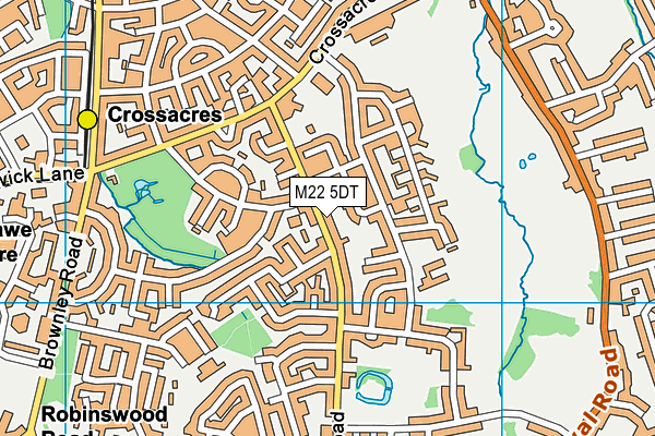 M22 5DT map - OS VectorMap District (Ordnance Survey)