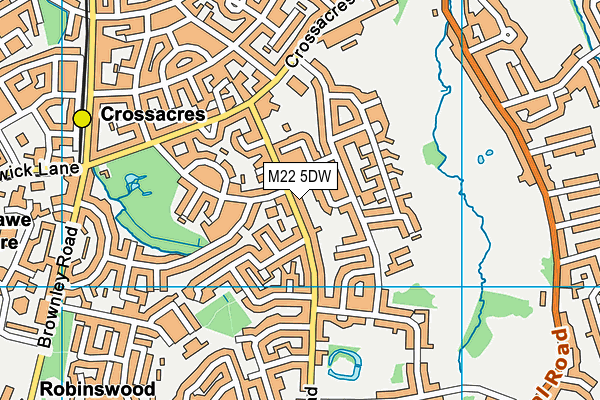 M22 5DW map - OS VectorMap District (Ordnance Survey)