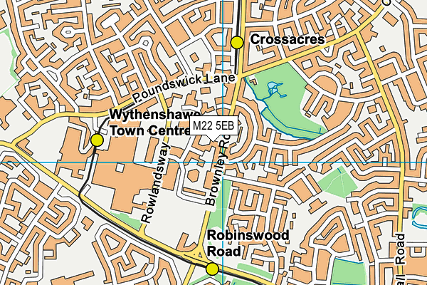 M22 5EB map - OS VectorMap District (Ordnance Survey)