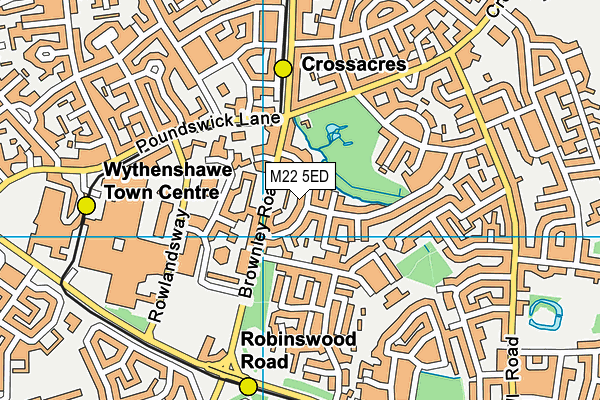 M22 5ED map - OS VectorMap District (Ordnance Survey)