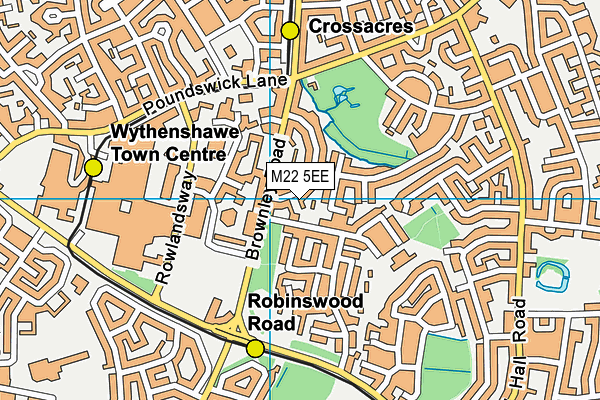 M22 5EE map - OS VectorMap District (Ordnance Survey)