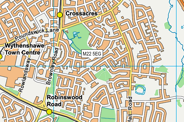 M22 5EG map - OS VectorMap District (Ordnance Survey)