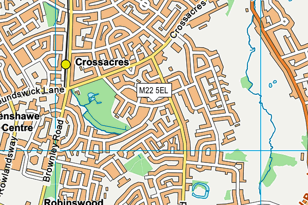 M22 5EL map - OS VectorMap District (Ordnance Survey)