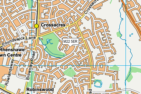 M22 5ER map - OS VectorMap District (Ordnance Survey)