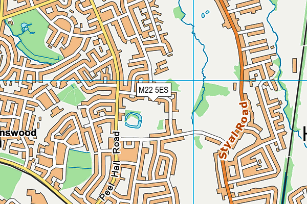 M22 5ES map - OS VectorMap District (Ordnance Survey)