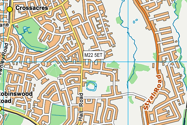 M22 5ET map - OS VectorMap District (Ordnance Survey)