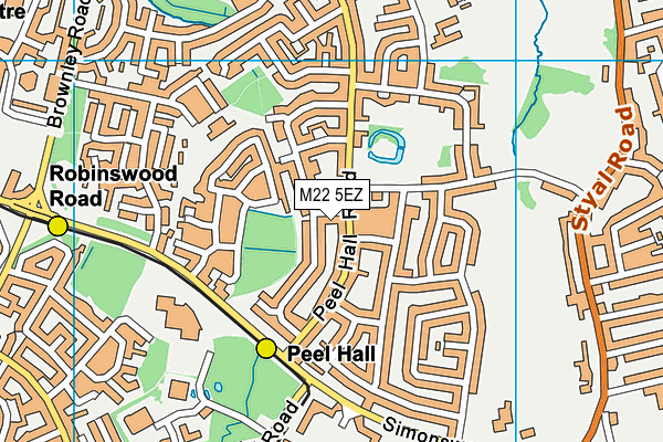 M22 5EZ map - OS VectorMap District (Ordnance Survey)
