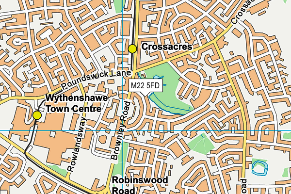 M22 5FD map - OS VectorMap District (Ordnance Survey)