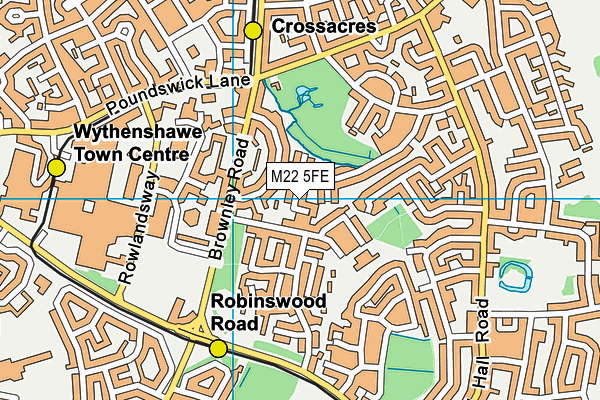 M22 5FE map - OS VectorMap District (Ordnance Survey)