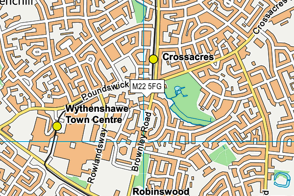 M22 5FG map - OS VectorMap District (Ordnance Survey)