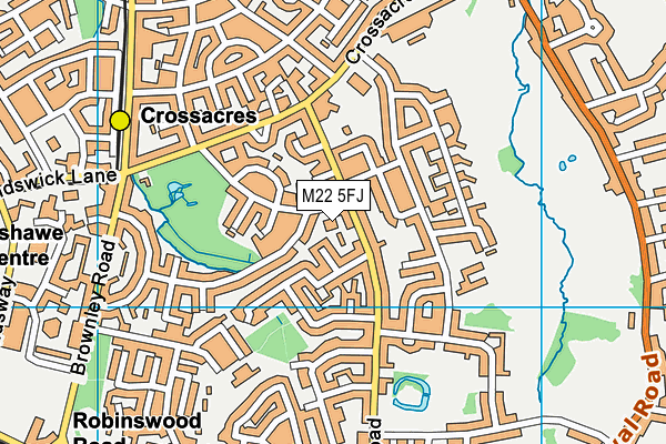 M22 5FJ map - OS VectorMap District (Ordnance Survey)