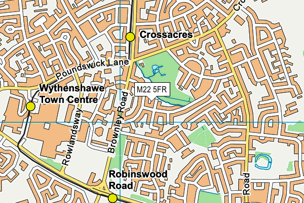 M22 5FR map - OS VectorMap District (Ordnance Survey)