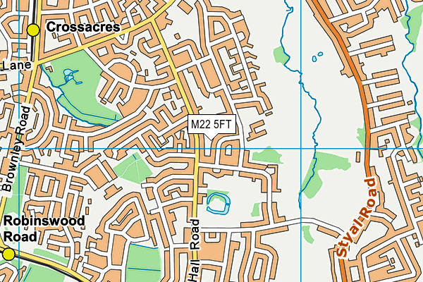 M22 5FT map - OS VectorMap District (Ordnance Survey)