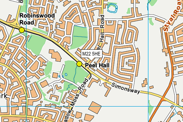 M22 5HE map - OS VectorMap District (Ordnance Survey)