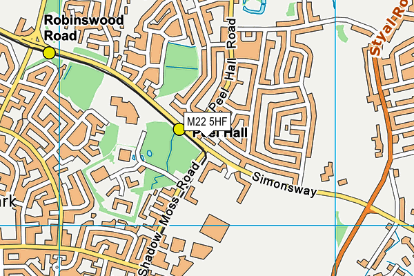 M22 5HF map - OS VectorMap District (Ordnance Survey)