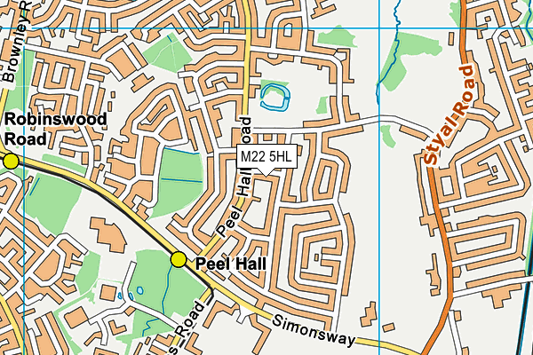 M22 5HL map - OS VectorMap District (Ordnance Survey)