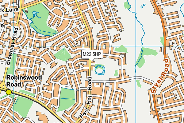 M22 5HP map - OS VectorMap District (Ordnance Survey)