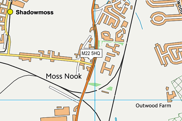 M22 5HQ map - OS VectorMap District (Ordnance Survey)