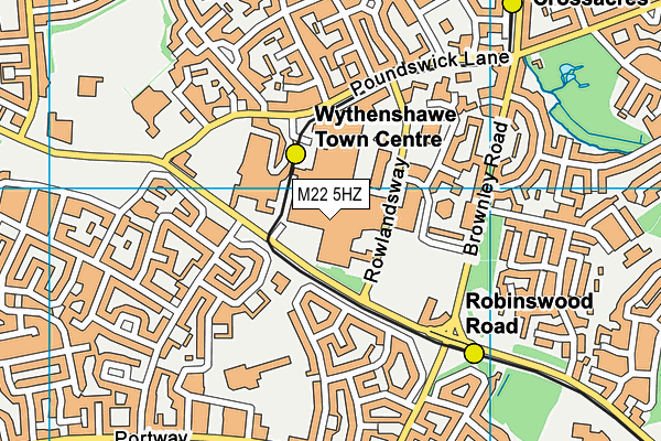 M22 5HZ map - OS VectorMap District (Ordnance Survey)