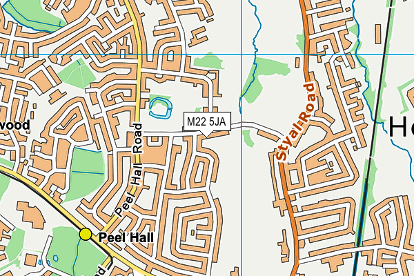 M22 5JA map - OS VectorMap District (Ordnance Survey)