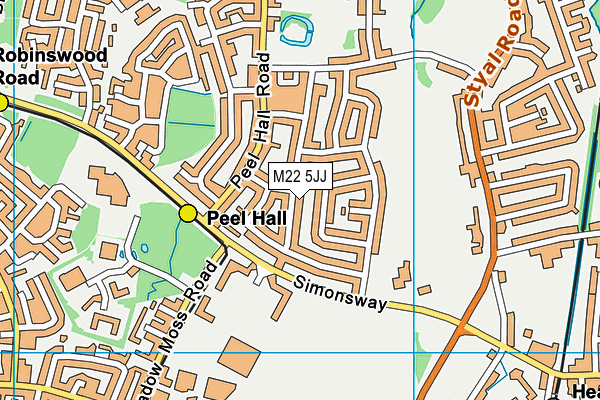 M22 5JJ map - OS VectorMap District (Ordnance Survey)