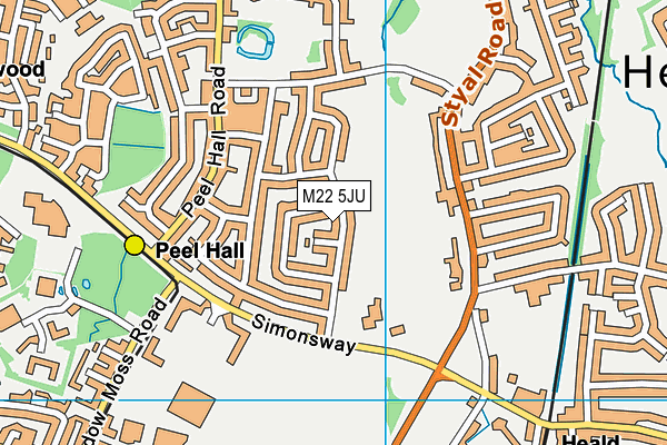 M22 5JU map - OS VectorMap District (Ordnance Survey)