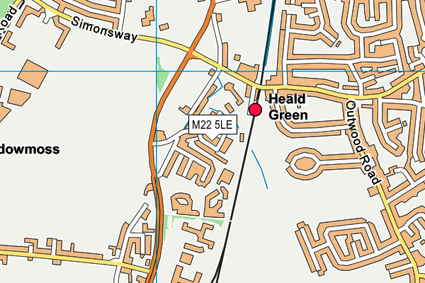 M22 5LE map - OS VectorMap District (Ordnance Survey)